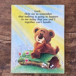Vintage 1981 Russ Berrie Living Quotes, “Lord…Help me to remember… Wall Hanging